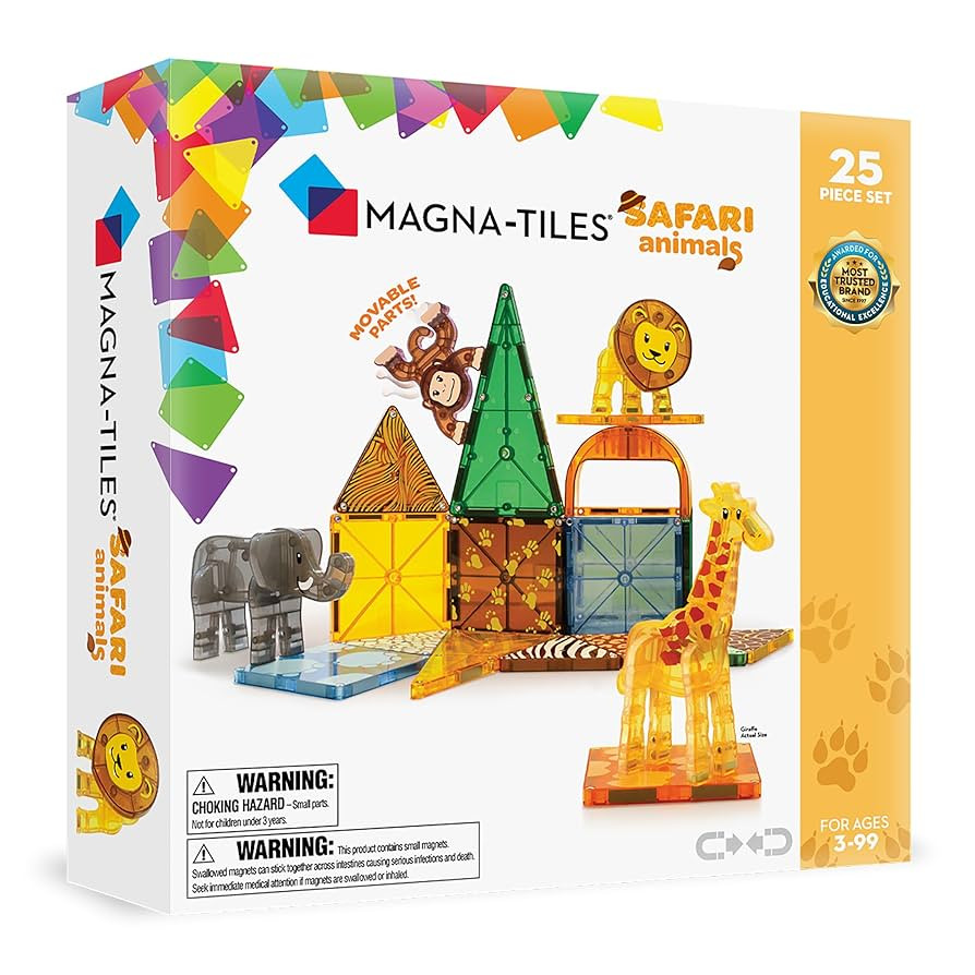 MAGNA-TILES Safari Animals 25-Piece Magnetic Construction Set, The ORIGINAL Magnetic Building Bra... | Amazon (US)