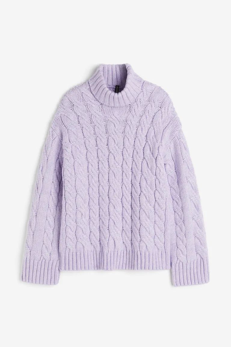 Cable-knit Mock Turtleneck Sweater | H&M (US + CA)