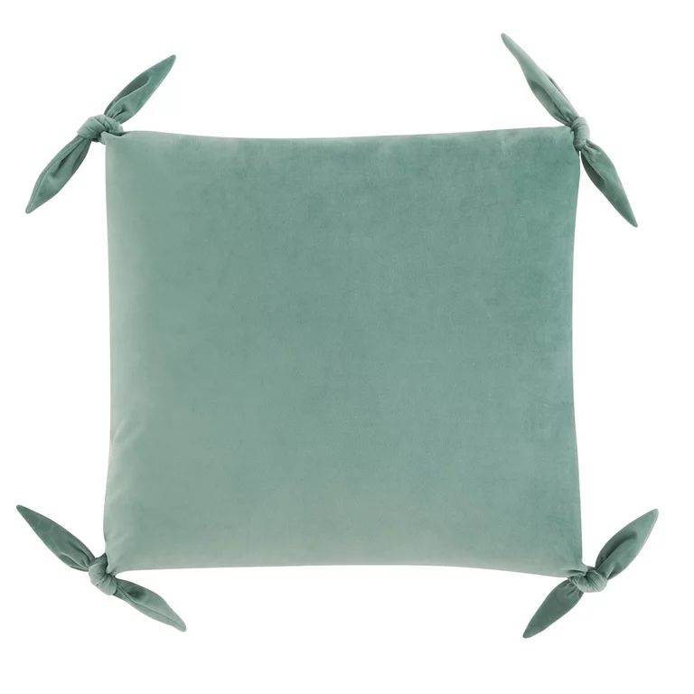 My Texas House Phillipa Solid Dutch Velvet Decorative Pillow Cover, 20" x 20", Green - Walmart.co... | Walmart (US)