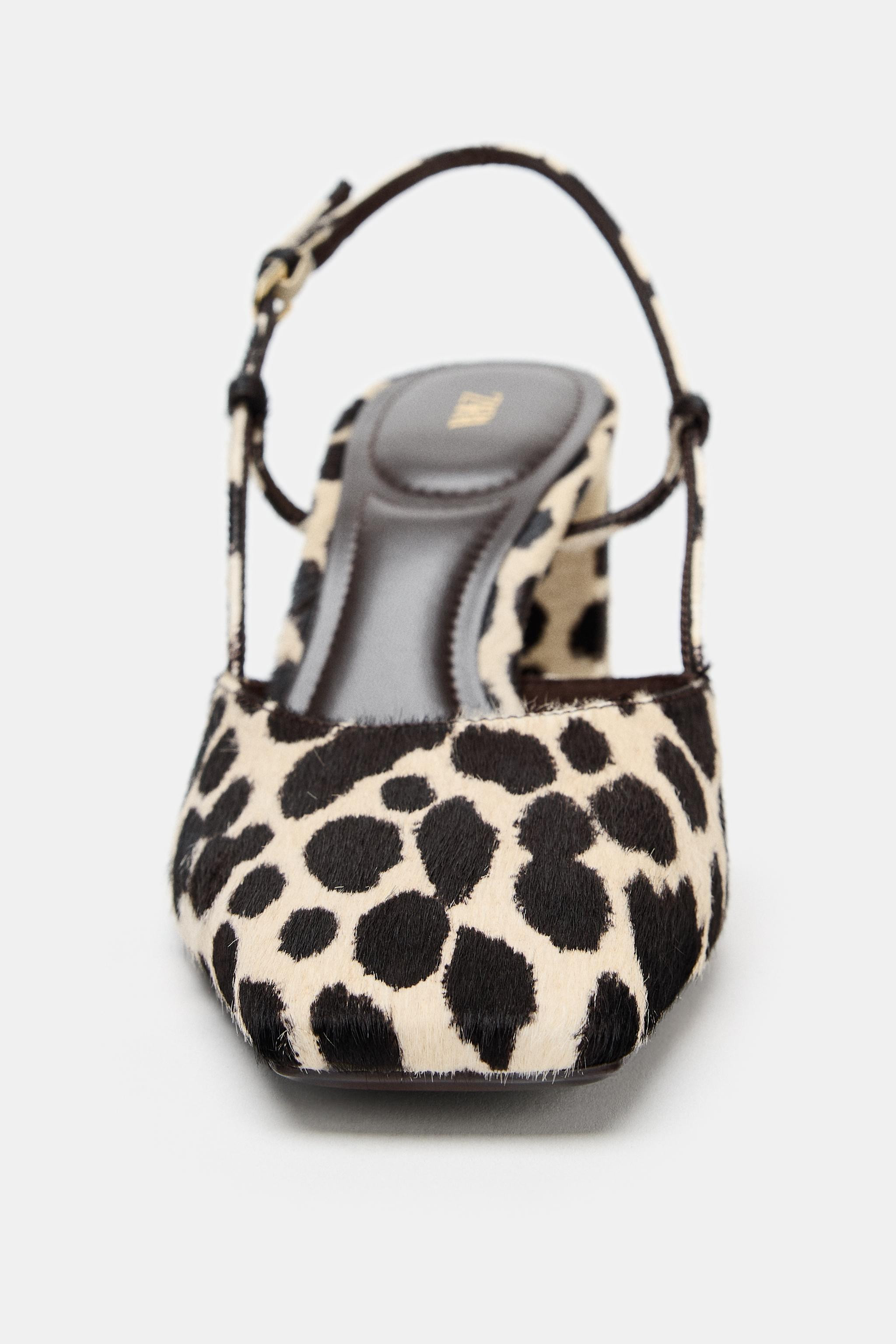 ANIMAL PRINT LEATHER SLINGBACK SHOES | Zara US