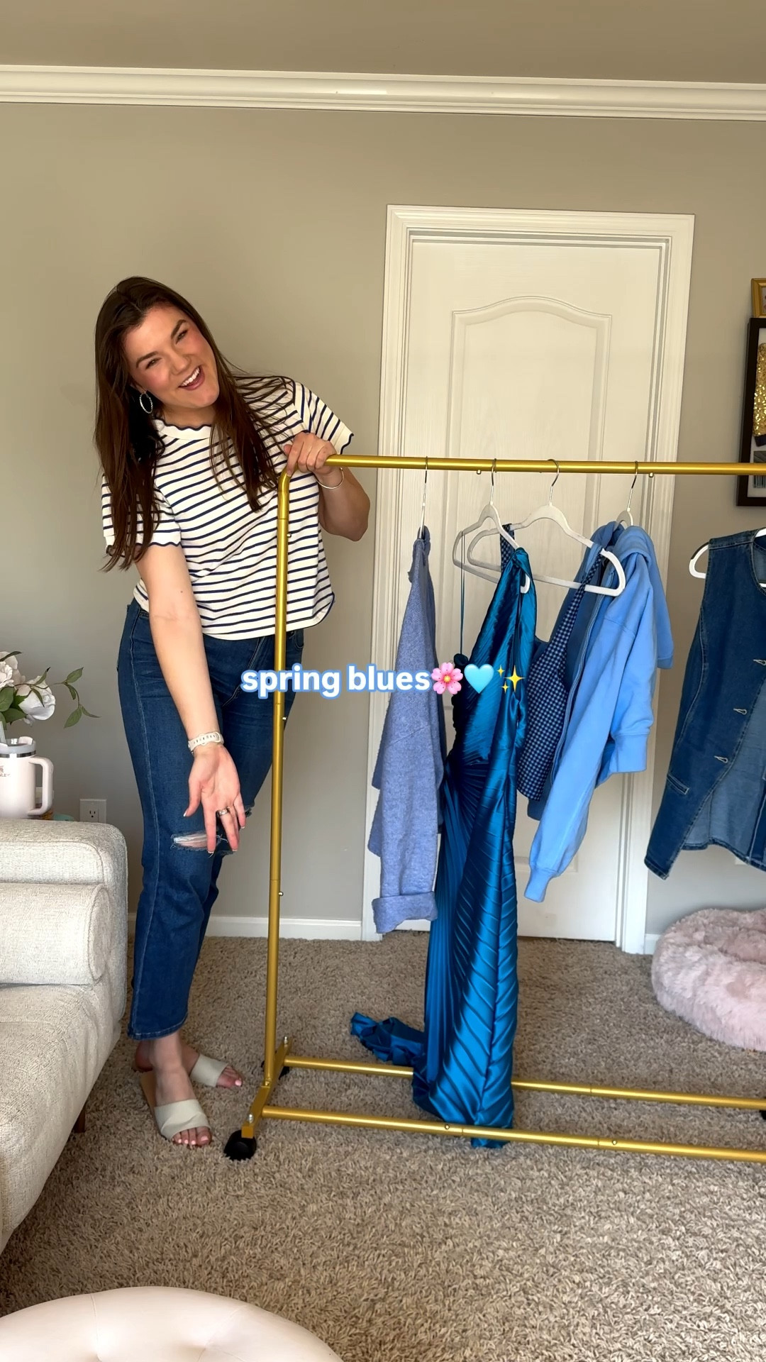 happy spring!!! 🌸✨ currently in my “spring blues” era 🩵🦋🌀 which look is your favorite?? 

@abercrombie @VICI 

#LTKootd #LTKdayinmylife #LTKSeasonal