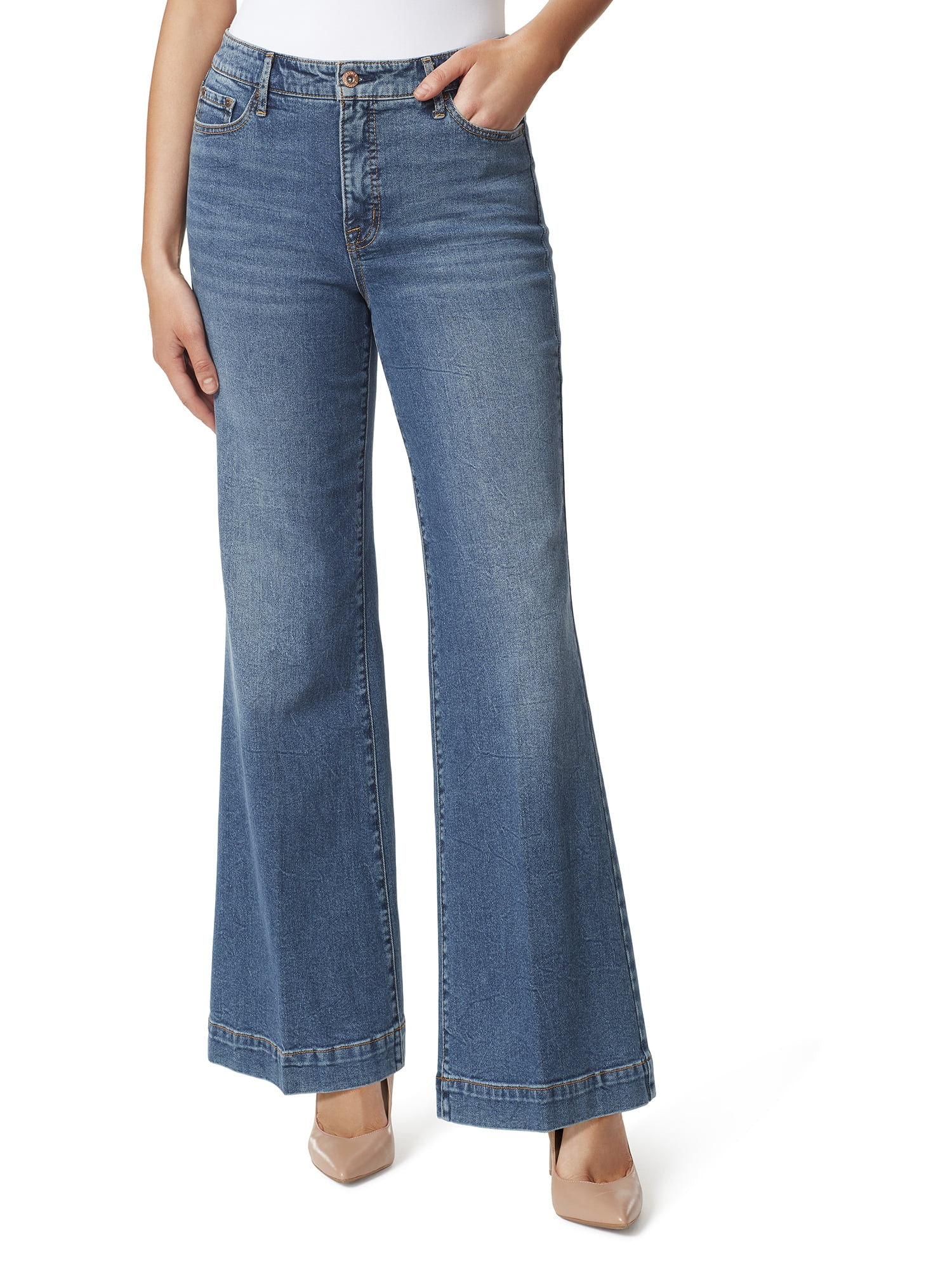Jessica Simpson Women's Trouser Wide Leg High Rise Jeans | Walmart (US)