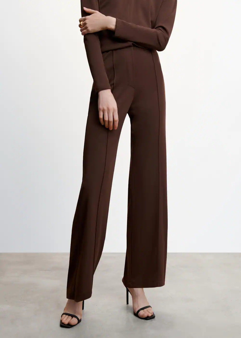 Seam-detail straight-fit trousers -  Women | Mango USA | MANGO (US)