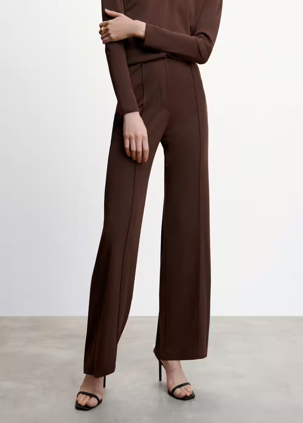 Seam-detail straight-fit trousers -  Women | Mango USA | MANGO (US)