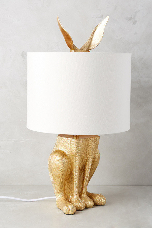Gilded Hare Lamp Ensemble | Anthropologie (US)