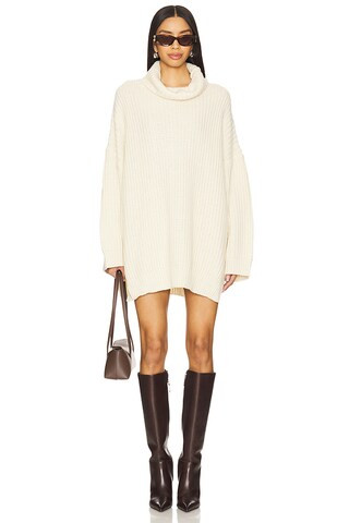Laney Sweater Dress in Creme | Revolve Clothing (Global)