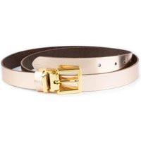 Rose Gold Metallic Leather Belt With Buckle Women For Dress Fashion Ladies Thin 25 Mm | Etsy (US)