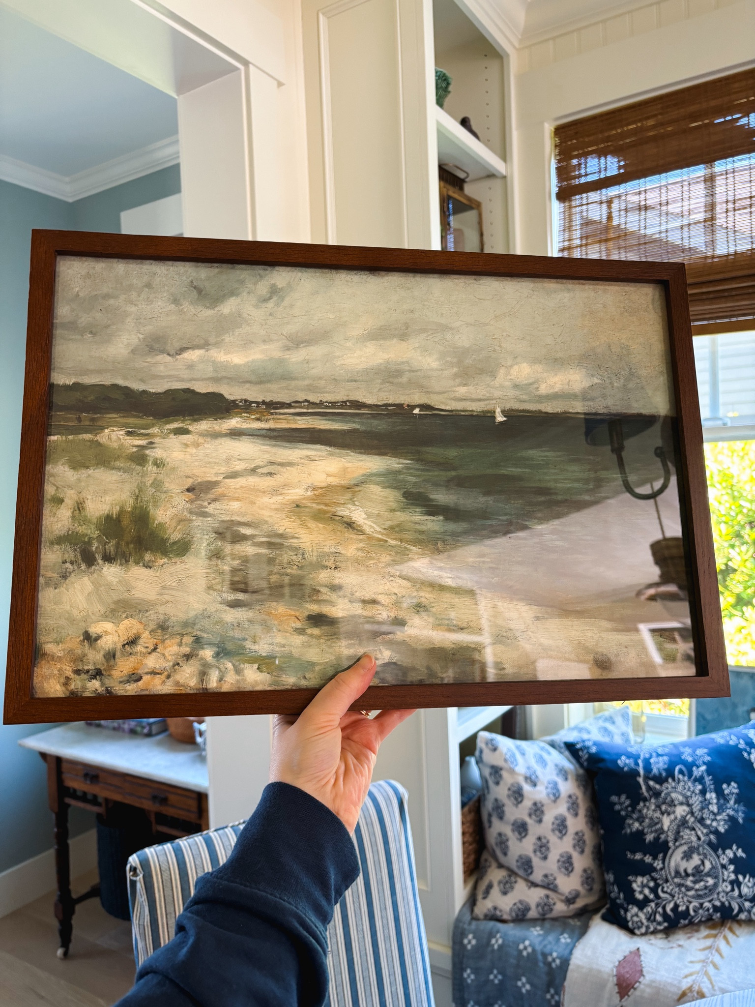 Seascape coastal art print on textured paper and walnut wood picture frame 

#LTKSaleAlert #LTKHome #LTKFindsUnder50