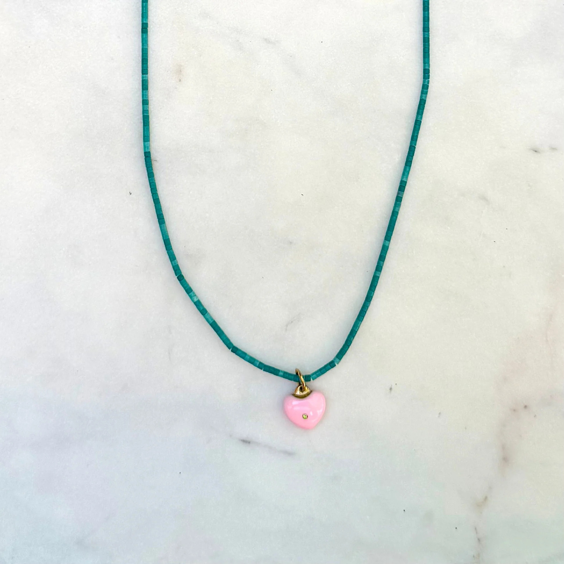 The Heart Beaded Necklace | La Lumiere NY
