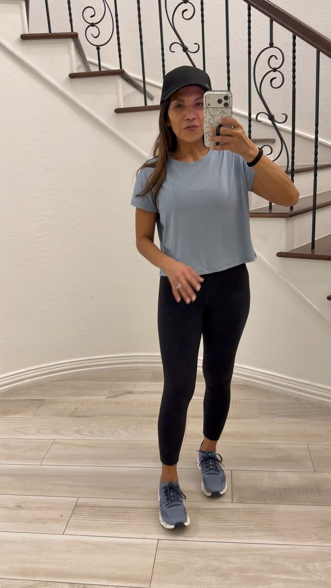 I’m 5’2” 118#ish for reference 
My workout outfit:
Top in small tts 
Leggings XS tts.
Shoes On Cloud tts
fashion over 40, over 50 style, midlife fashion, petite fashion,midlife fashion, affordable fashion, fashion over40 

#LTKOver40 #LTKPetite #LTKActive