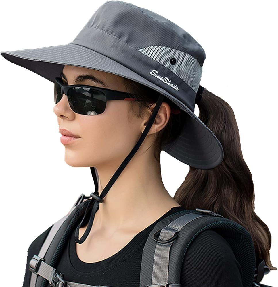 Sun Hat Womens Men 3” Wide Brim UPF 50+ Fishing Beach Bucket Hats | Amazon (US)