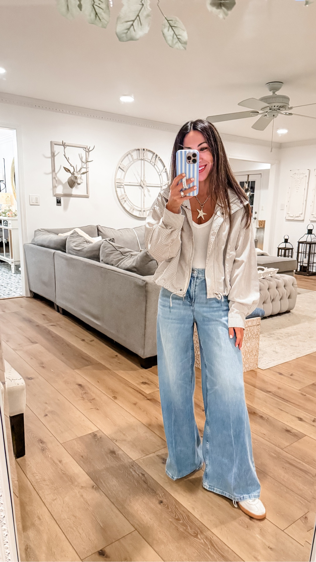 Spanx jeans Xs petite. 30% off in cart. Jacket small. Tank small. Shoes tts. Jewelry code HOUSEOFLEO20

#LTKOver40 #LTKPetite #LTKSaleAlert