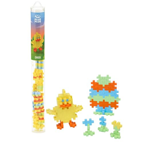 PLUS PLUS 3D Puzzle Building Block Set, 70 Mini Interlocking Pieces, Fun Holiday Activities for Kids - Chick Mini Maker Tube | Amazon (US)