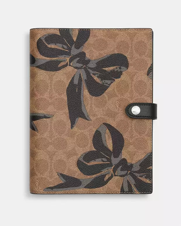 Notebook In Signature Canvas With Bow Print | Coach Outlet US