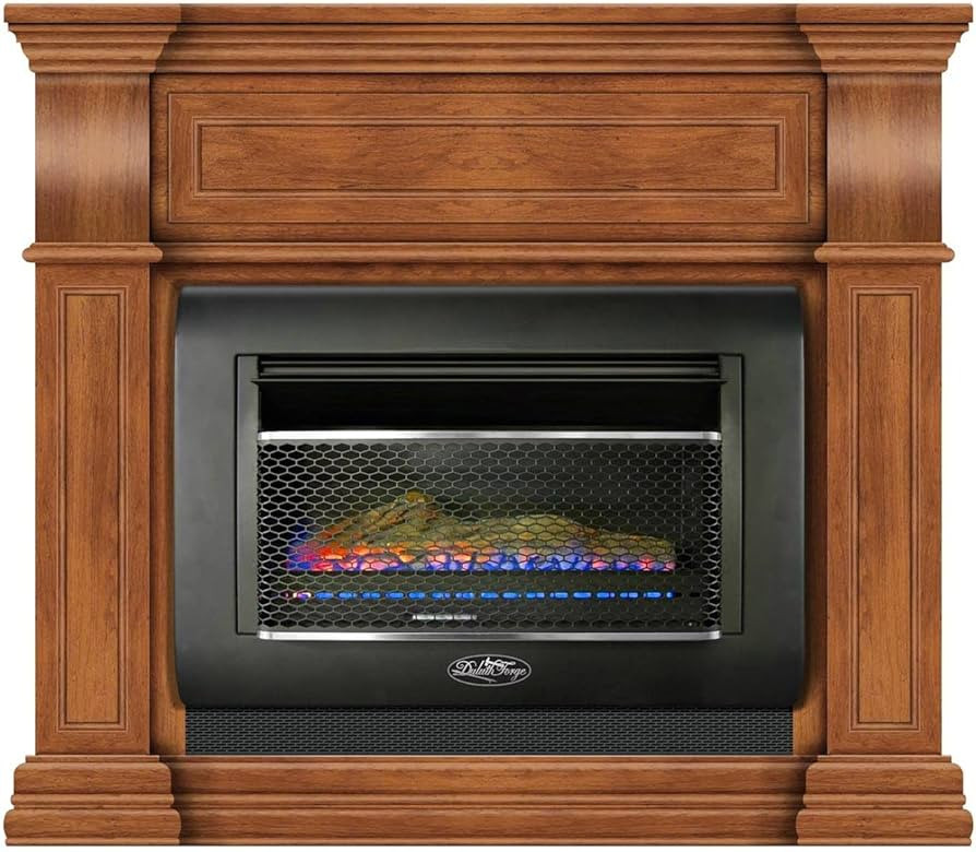 Duluth Forge Dual Fuel Ventless Gas Fireplace System with Mantle, Thermostat Control, 1 Fire Logs... | Amazon (US)