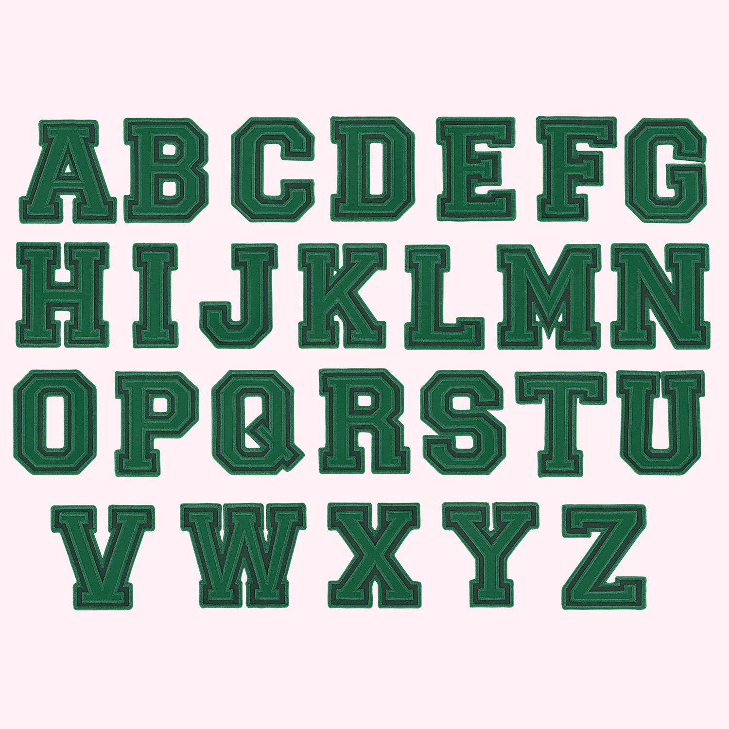 Emerald Varsity Nylon Letter Patch | Stoney Clover Lane