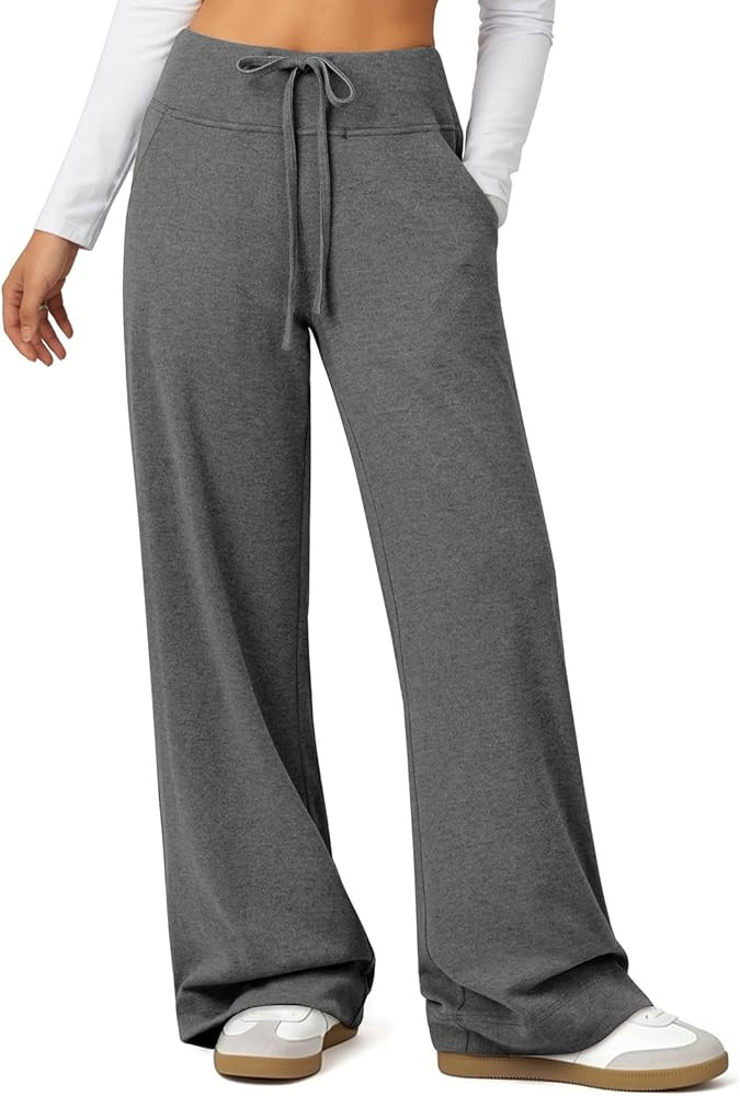 Womens Wide Leg Sweatpants Baggy Drawstring Sweat Pants | Amazon (US)