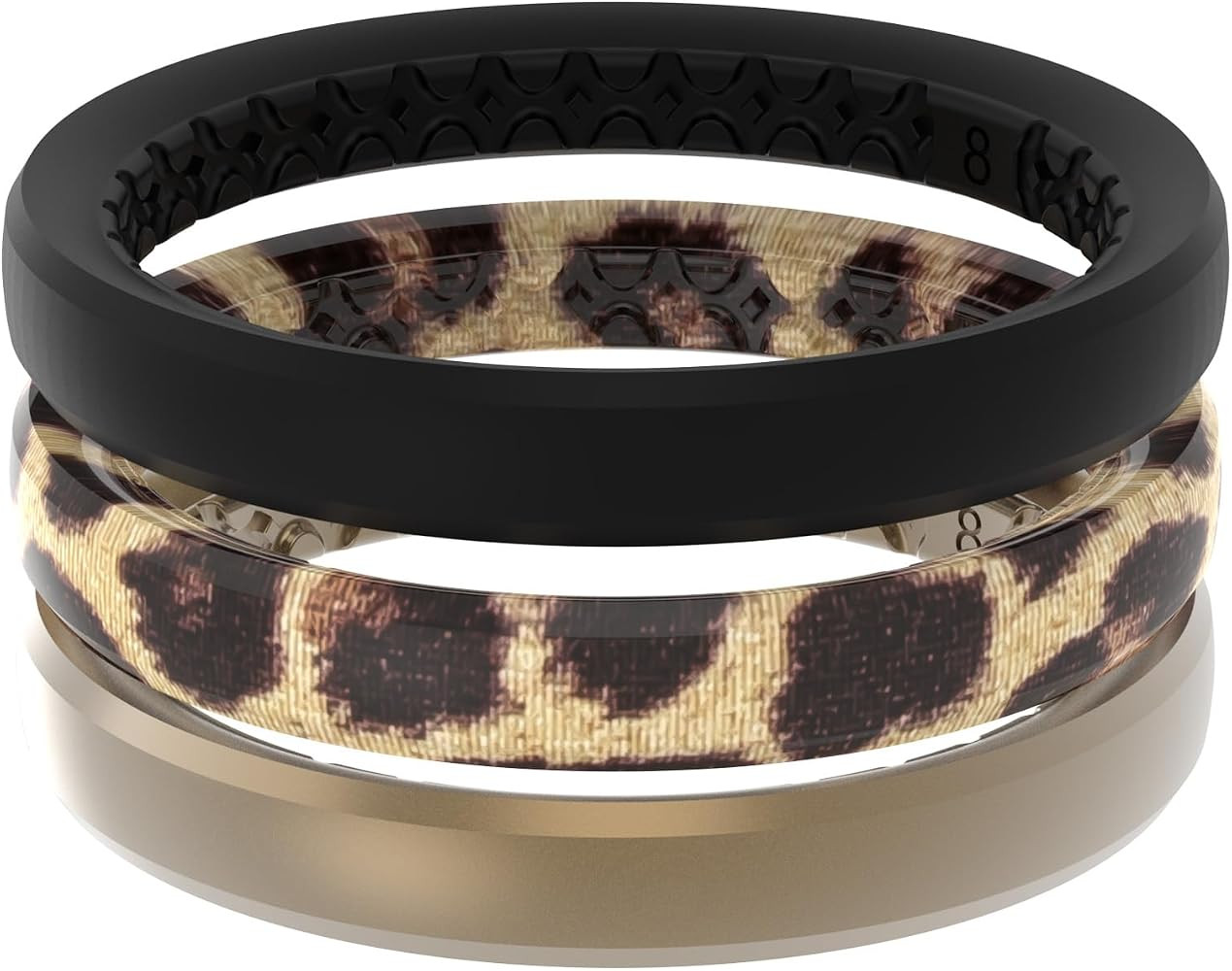 Groove Life Stackable Rings - Breathable Silicone Wedding Rings for Women, Unique Design, Comfort... | Amazon (US)