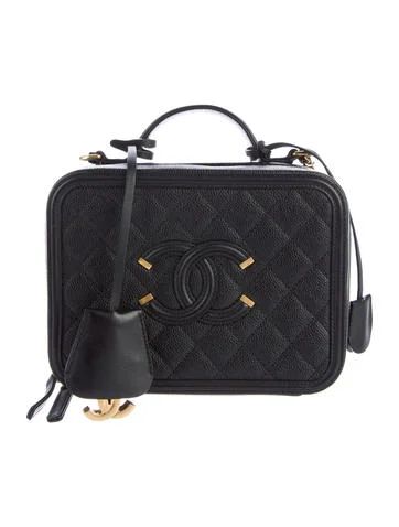 Chanel CC Filigree Vanity Case Bag | The Real Real, Inc.