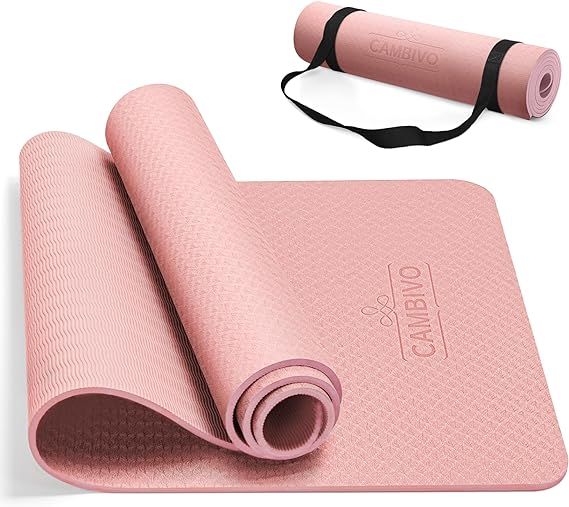CAMBIVO Yoga Mat for Women Men Kids, 1/3 & 1/4 & 2/5 Inch Extra Thick Yoga Mat Non Slip, 72" x 24... | Amazon (US)