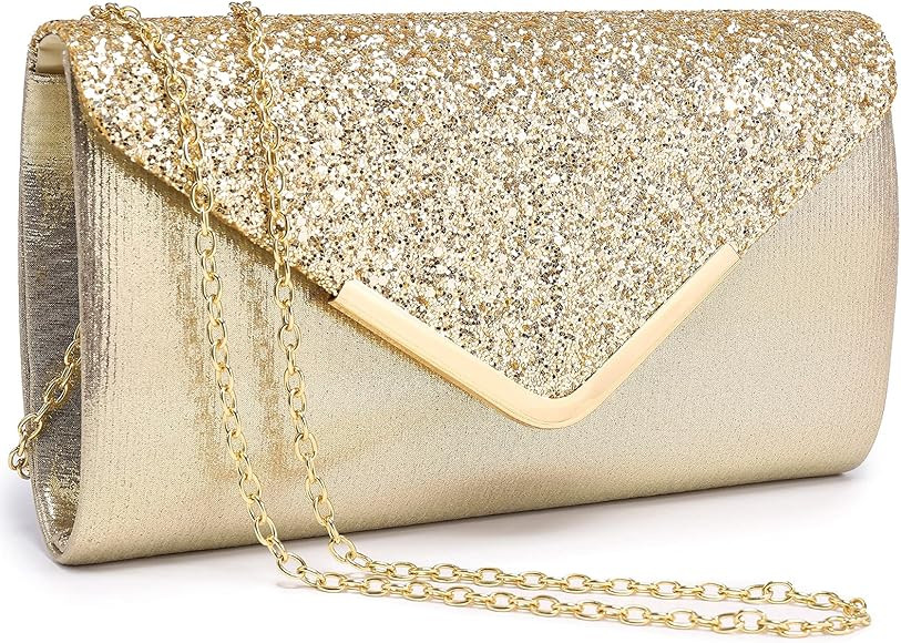 Dasein Women Evening Bags Formal Clutch Purses for Wedding Party Prom Handbags with Shoulder Strap a | Amazon (US)