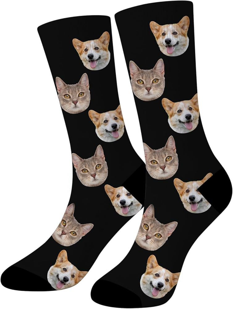 XINLING Custom Face Socks with Photo Personalized Funny Socks Customized Couple's Gifts for Men W... | Amazon (US)