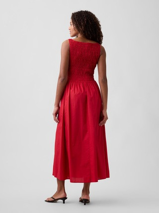 Smocked Boatneck Maxi Dress | Gap Factory