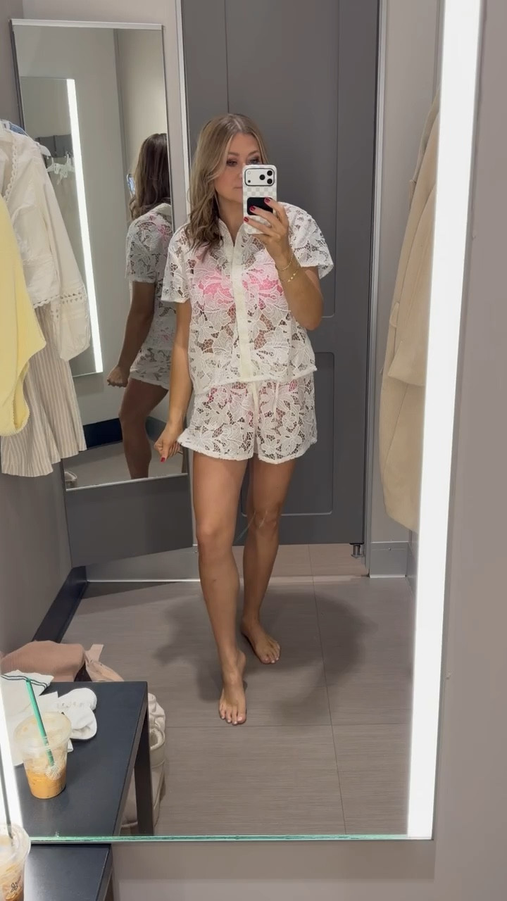 This bathing suit cover up set is such a cute and easy beach look. I love the lace detail and matching shorts, it’s perfect for throwing on over a swimsuit for pool days or vacation.

bathing suit cover up, lace cover up set, beach outfit women, matching cover up set, vacation beach outfit, resort wear for women, poolside outfit idea, summer beachwear, chic swim cover up, tropical vacation style, Target finds, SavannahK

#LTKTravel #LTKSwim #LTKSeasonal