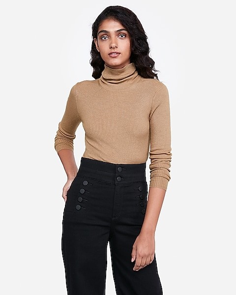 ribbed turtleneck sweater | Express