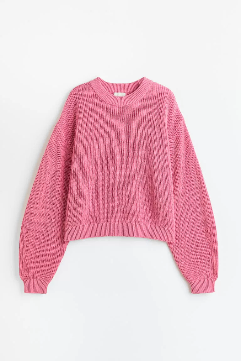 H M Rib knit Sweater Pink curated on LTK