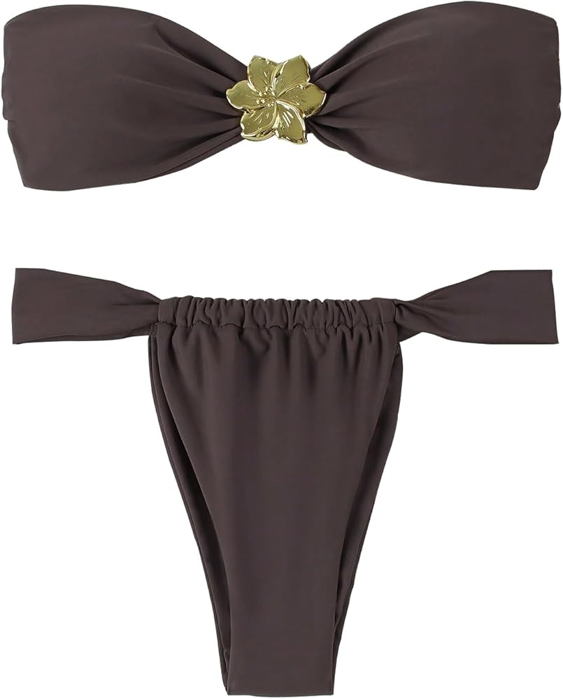 Women's Bandeau Strapless Bikini Sets Sexy Brazilian Swimsuits 2 Pieces | Amazon (US)