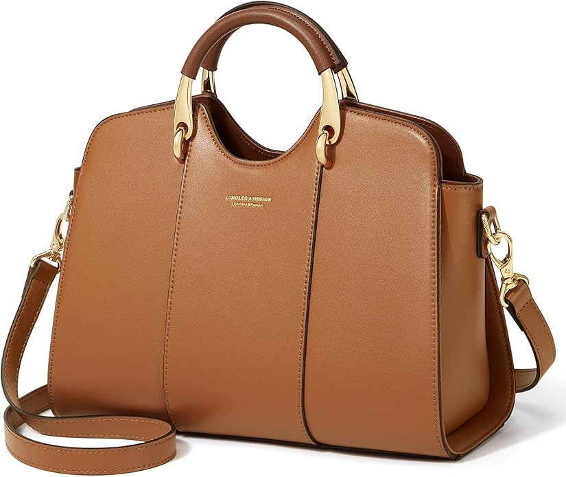 Cnoles Satchel Bag for Women Fashion Leather Ladies Top Handle Tote Shoulder Bag Purses and Handb... | Amazon (US)