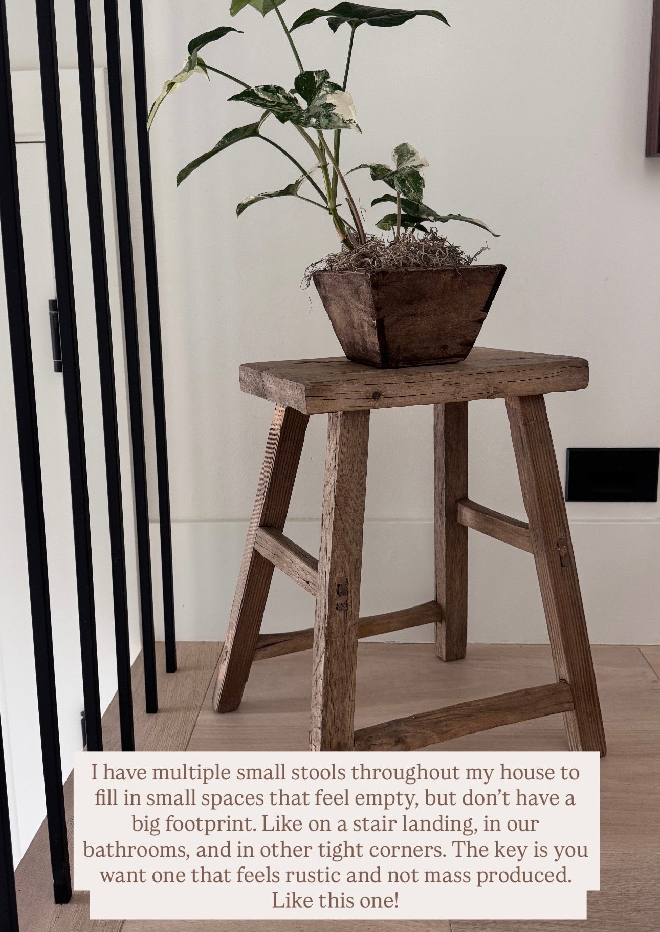 Small stools like this with a candle and or plant on top or a great way to fill in small spaces like that corners of your bathroom, in front of a tub, or on a stair landing. 
￼

#LTKfitnessgoals #LTKmorningroutine