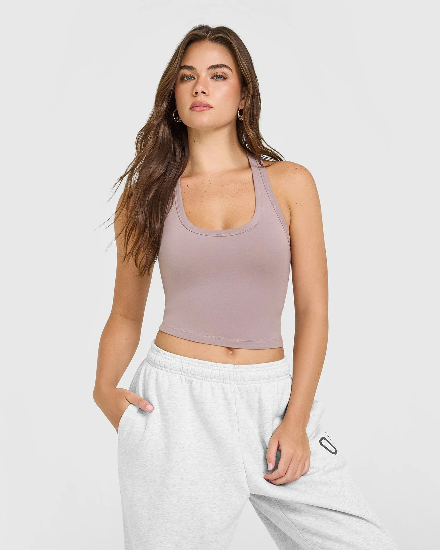Cotton Fitted Mid Tank Top | Dusty Purple | Oner Active (UK / US)