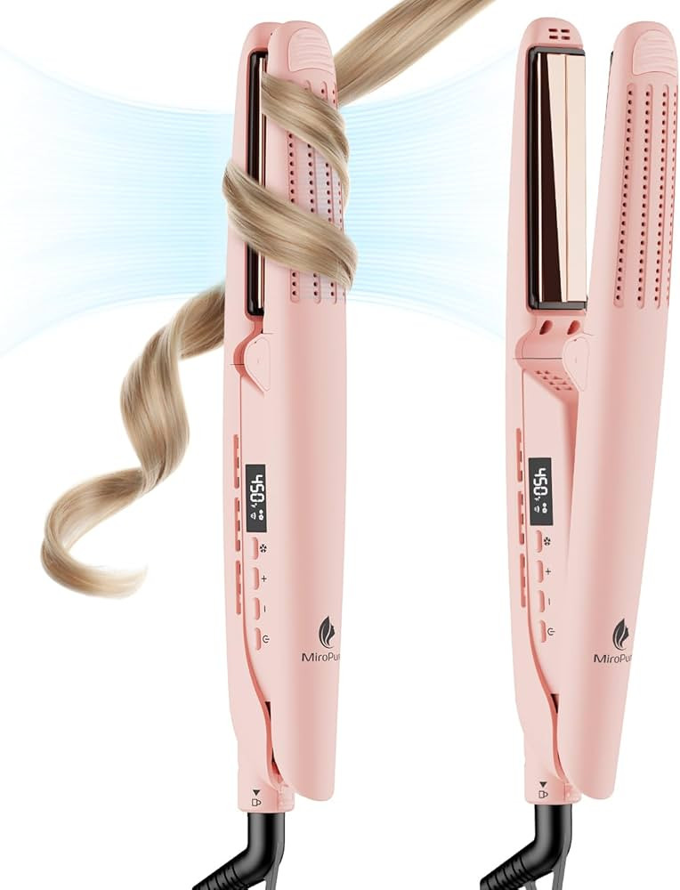 MiroPure 360° Airflow Styler Curling Iron, Titanium Flat Iron Hair Straightener and Curler 2 in ... | Amazon (US)