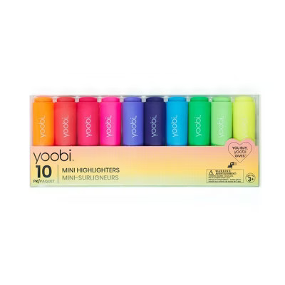 Mini Highlighters - Multicolor, 10 Pack - Yoobi™ | Target