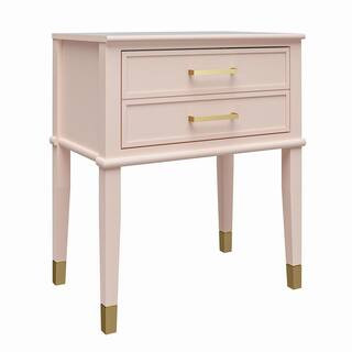 Westerleigh 23.6 in. Pink Rectangle End Table with Drawer | The Home Depot