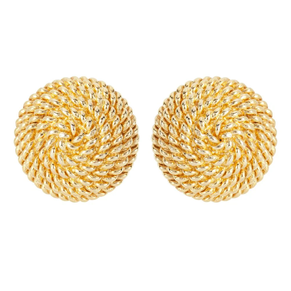 1980s Vintage Round Woven Earrings | Susan Caplan