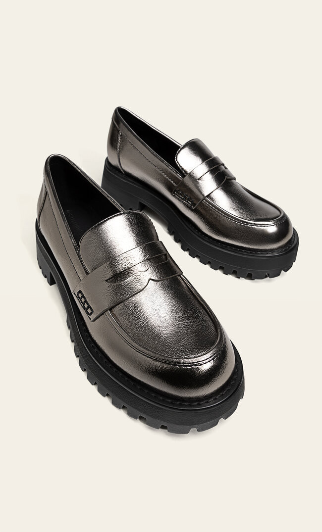 Silver loafers | Stradivarius (UK)