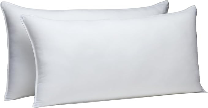 Amazon Basics Down-Alternative Pillows for Stomach and Back Sleepers, Soft Density, 20 x 36 inche... | Amazon (US)