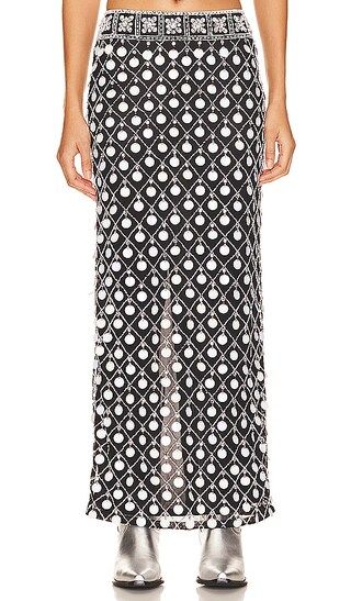 Cirie Embellished Maxi Skirt in Black And White | Revolve Clothing (Global)