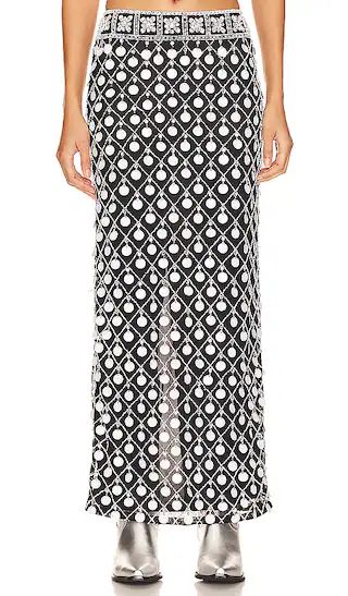 Cirie Embellished Maxi Skirt in Black And White | Revolve Clothing (Global)