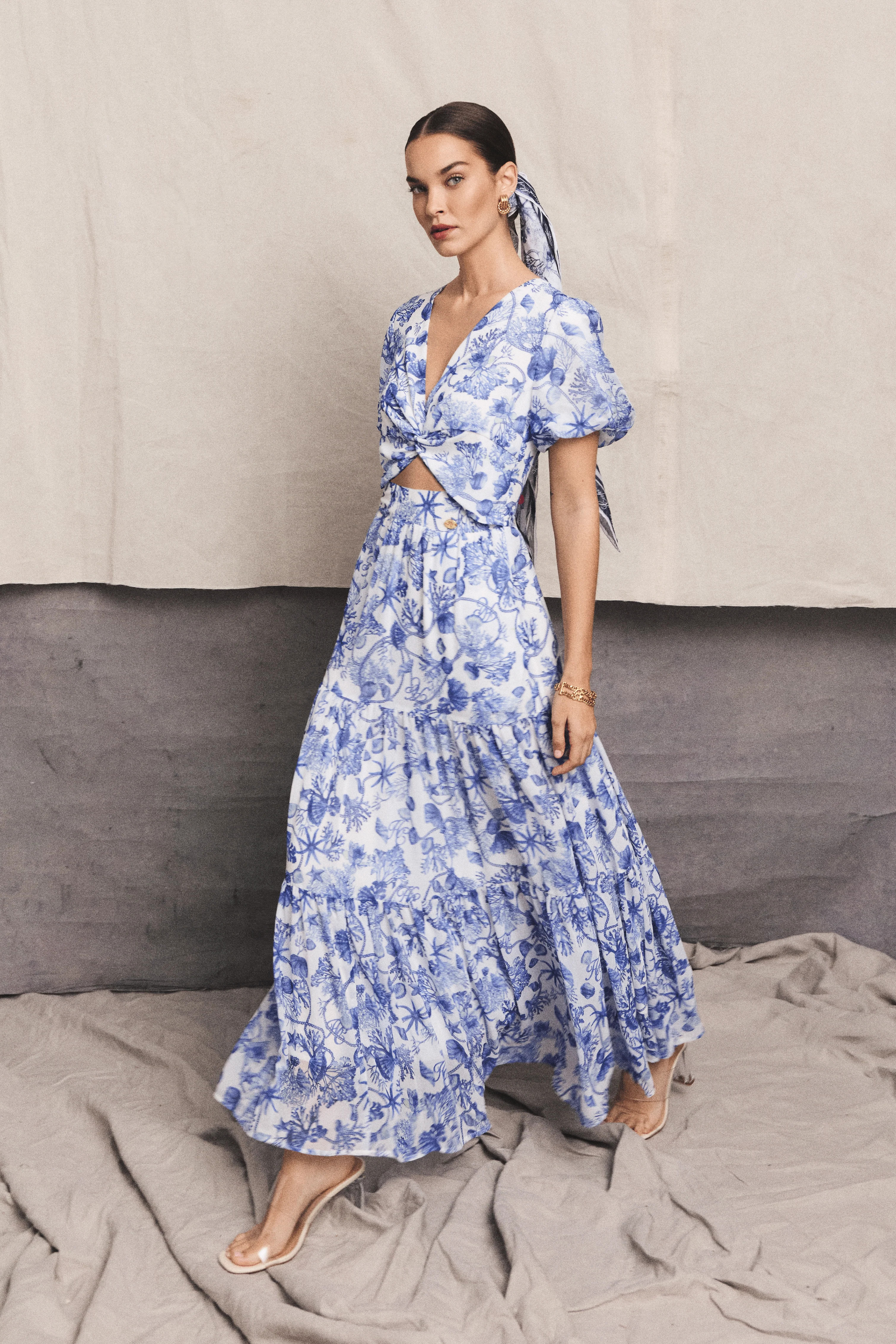 Giselle Dress (Blue Seashell) | Holland Cooper
