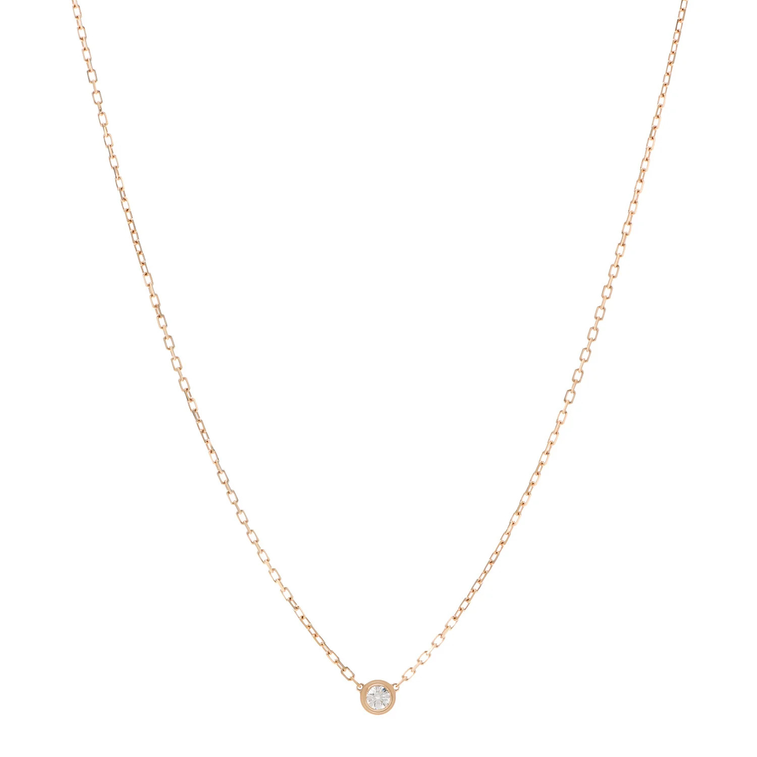 CARTIER 18K Pink Gold Diamond SM Diamants Legers Pendant Necklace | FASHIONPHILE | Fashionphile