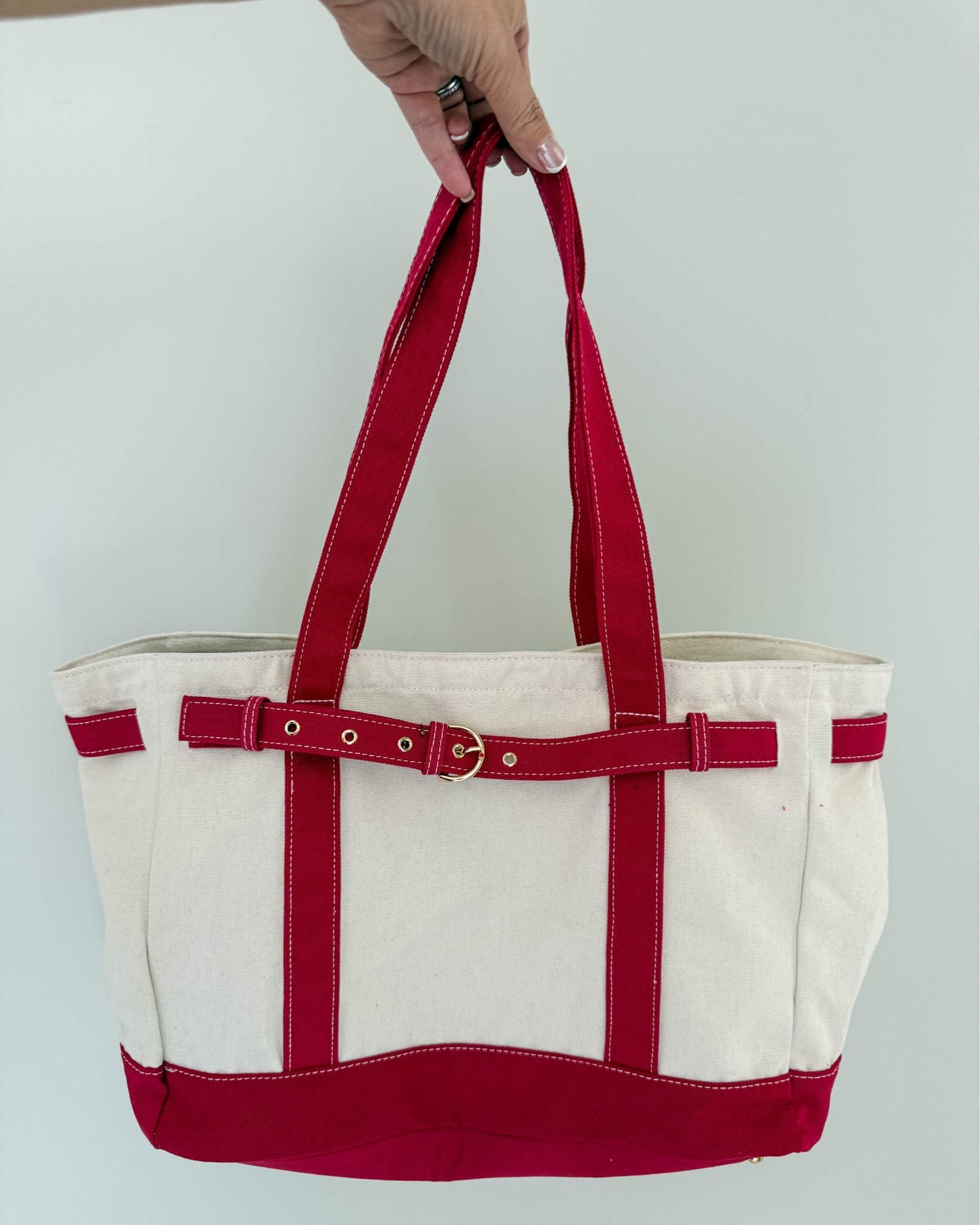 Target Canvas Large Belted Red Buckle Tote Bag #summerbag #summertote #beachbag

#LTKSeasonal #LTKHome #LTKSwim