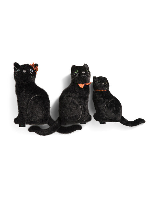 3pc Black Cat Family Halloween Pillows | TJ Maxx