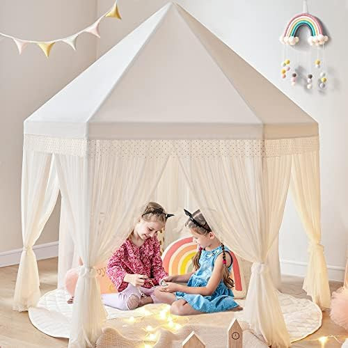 Tiny Land Large Kids Tent & Mat, Sturdy Toy Play Tent for 3,4,5,6 Years Old Boy & Girls, 3 Kids Canv | Amazon (US)