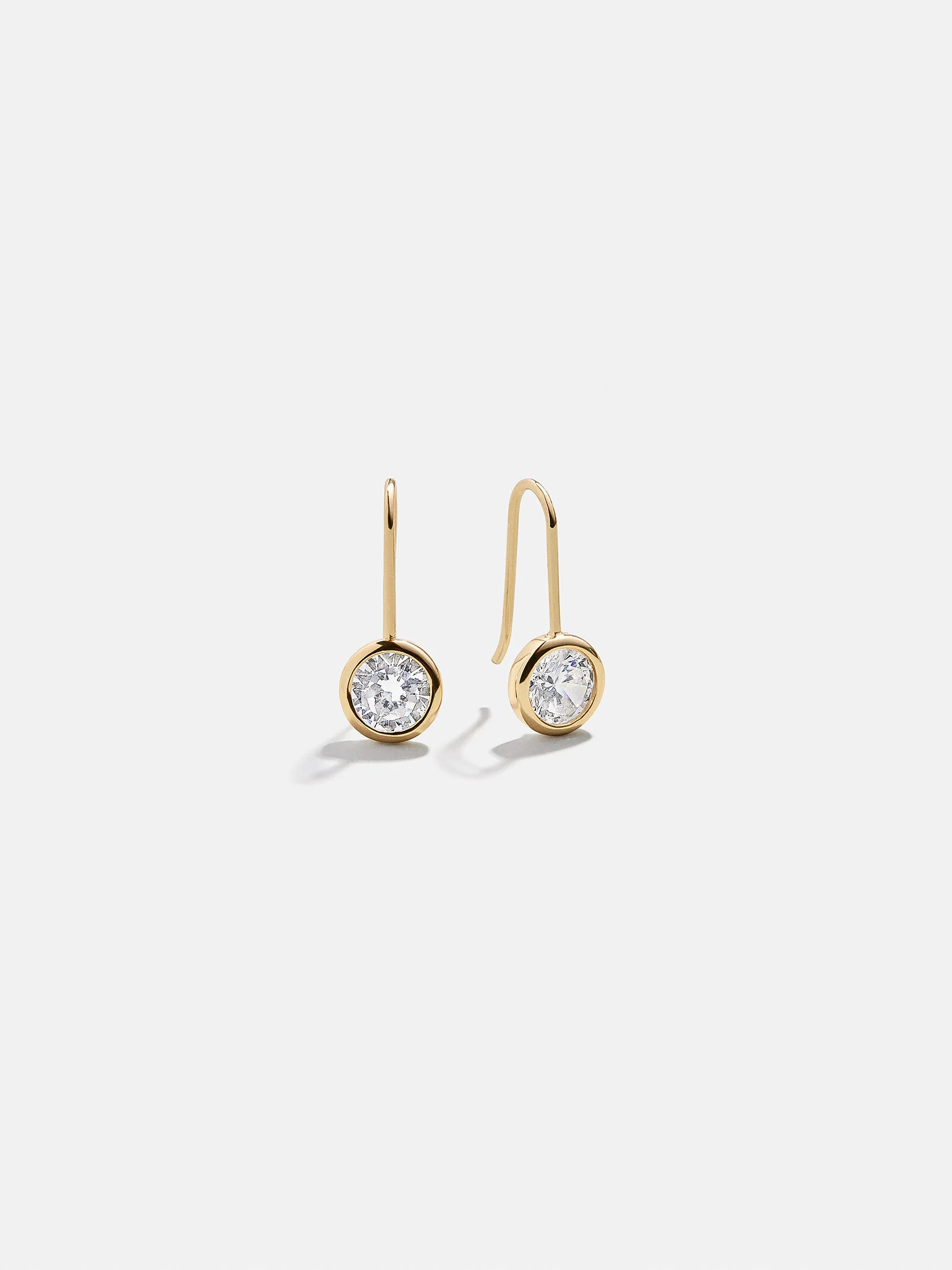 Fallon 18K Gold Bezel Earrings - 8MM Stone | BaubleBar