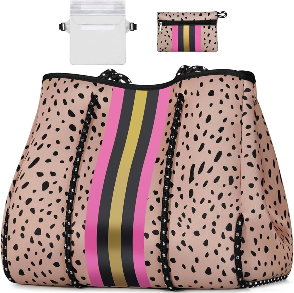 IBFUN Neoprene Bag, Large Multipurpose Beach Bag Neoprene Tote Bag with Inner Pocket for Women/Po... | Amazon (US)