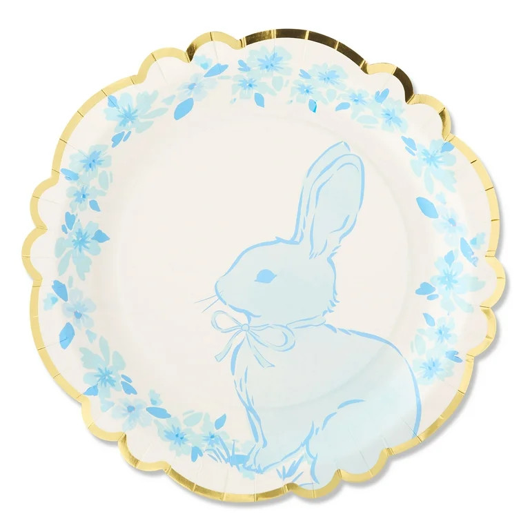 Blue Bunny Disposable Paper Plates, 11.5", 8 Count, Easter by Way To Celebrate | Walmart (US)